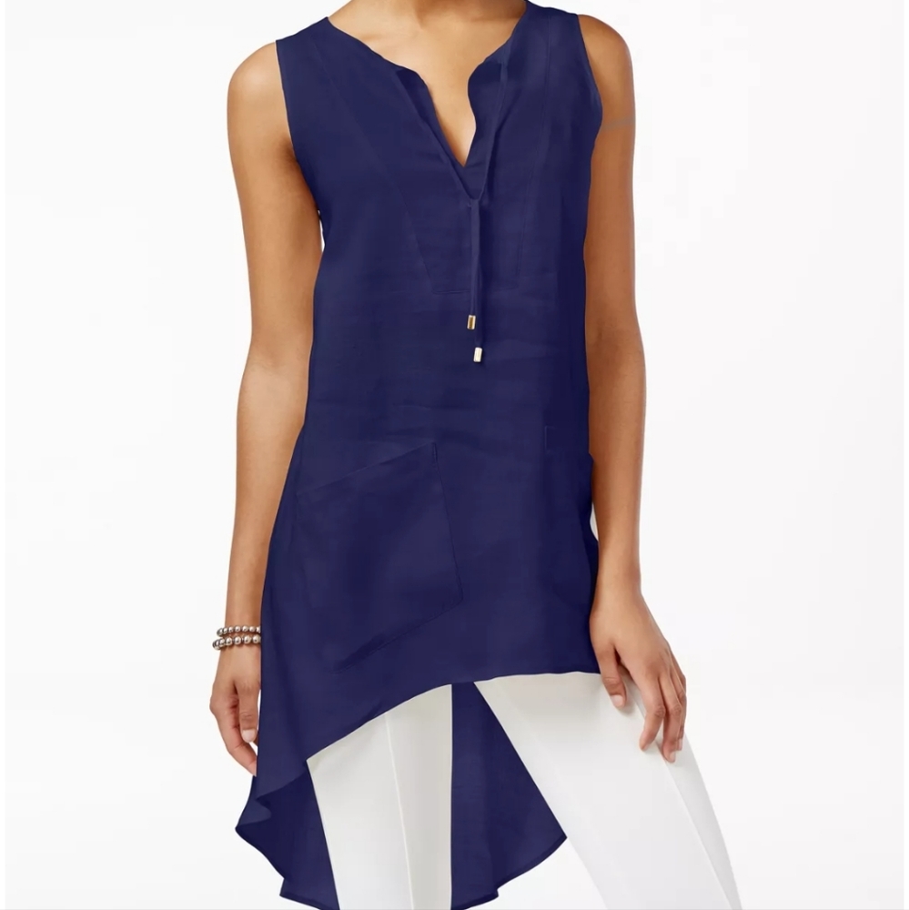 August silk linen top